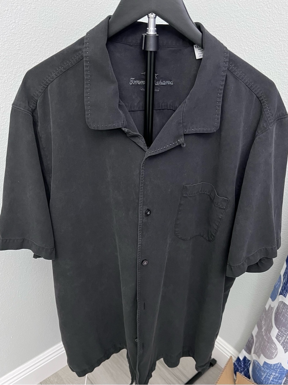 Tommy Bahama Black Short-Sleeve Relaxed Camp Shirt